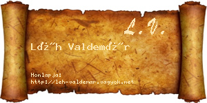 Léh Valdemár névjegykártya
